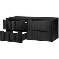 [en.casa] Waschtischunterschrank Skelbolu 160x60x40 cm Schwarz
