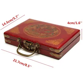 cmperipheral Chinesisches nummeriertes Mahjong-Set 144 Fliesen Mah-Jong-Set Tragbares chinesisches Spielzeug mit Schachtel