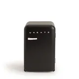 CREATE / RETRO FRIDGE 83.5 MARBLE/Kühlschrank in Schwarz, Griff Marmor / 98W, niedriger Verbrauch, 2 Ablagen, Temperaturregler, Flaschenhalter, 56x54x84cm