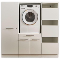 Laundreezy Waschmaschinenschrank, Wäscheschrank und Mehrzweckschrank, Weiß - Waschmaschinen-Überbauschrank TÜV-zertifiziert