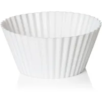 New Living Silikon-Muffinförmchen, 7 cm, Weiß, wiederverwendbar, spülmaschinenfest, BPA-frei,