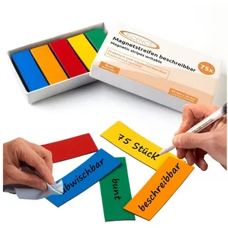 ECENCE Magnetstreifen beschreibbar Etiketten Magnete Schilder bunt