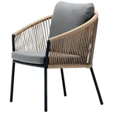 Xlmoebel Sessel Exklusives Elegant Modernes Rattan Grau Einzelsofa Terrasse Luxuriöse (Sessel), Hergestellt in Europa grau