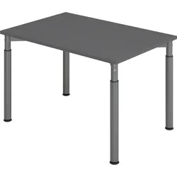 bümö höhenverstellbarer Schreibtisch 120x80 cm in graphit, Gestell graphit - PC Tisch höhenverstellbar & klein, höhenverstellbarer Tisch Büro,