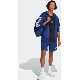 adidas Kapuzensweatshirt ADIDAS SPORTSWEAR "M 3S FT FZ HD", Herren, Gr. XXL, blau (dunkelblau, weiß), Obermaterial: 55% Baumwolle, 36% Polyester, 9% Viskose, normal, Rundhals, Sweatshirts