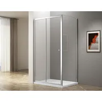 Aqualine Komplettdusche UGGA Rechteckige Duschkabine 1400x800mm, Klarglas, BxT: 140x80 cm, Aqualine-ATS140-01-SET