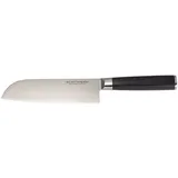 Echtwerk Damaszener Santokumesser 18 cm Schwarz/Silber
