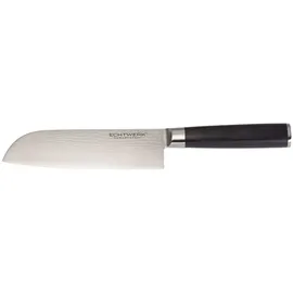 Echtwerk Damaszener Santokumesser 18 cm Schwarz/Silber
