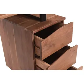 miliboo Schreibtisch aus massivem Akazienholz und schwarzem Metall mit 3 Schubladen B130 cm Horace