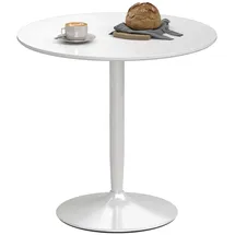 Homcom Runder Küchentisch 80 x 75 x 80 cm Weiß