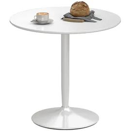 Homcom Runder Küchentisch 80 x 75 x 80 cm Weiß
