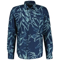 LERROS Langarmhemd »LERROS Herren Langarmhemd mit sommerlichem Alloverprint«, blau