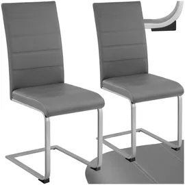 Tectake tectake® Schwingstühle Kunstleder 2er Setgrau