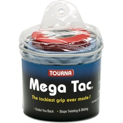 Tourna Overgrip Mega Tac (extreme Griffigkeit, haltbar, breit) blau 30er Clip-Beutel
