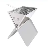 Edelstahl Grill Faltgrill Mobiler Holzkohle-Grill Klappgrill Campinggrill Barbecue Klappgrill für Camping 36 x 25,5 x 4,5 cm