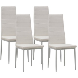 Albatros Esszimmerstühle MILANO 4er Set, Weiss - Polsterstuhl mit Kunstleder-Bezug, Modernes Stilvolles Design am Esstisch-Küchenstuhl oder Stuhl