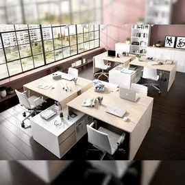 Dmora Eckschreibtisch Ddiaw Eiche / Weiß