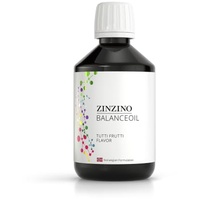 ZinZino BalanceOil Fischöl mit Omega-3 1033 mg, Omega-9, Vitamin D3, Tocopherol, DHA, EPA Tutti Frutti Geschmack mit Olivenöl, 300 ml