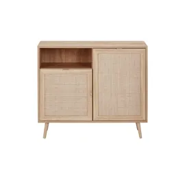 Finori Kommode Bali 101,5 x 87 x 40 cm Sonoma Eiche / Rafia Geflecht