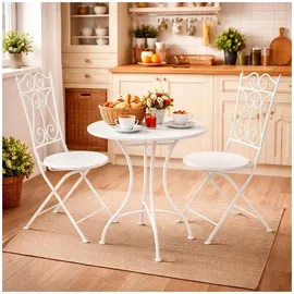 Hti-Living Gartentisch Oleander 55 x 55 x 68 cm Weiß