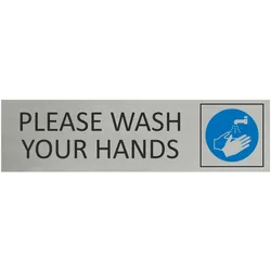CombiCraft Aluminium Türschild Please Wash Your Hands 165x45mm mit 3M-Tape
