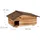Relaxdays Igelhaus, Holz, Igelhotel mit Boden, 2 Kammern, Winterquartier für Igel, Garten, HBT: 24x46x33,5 cm, braun