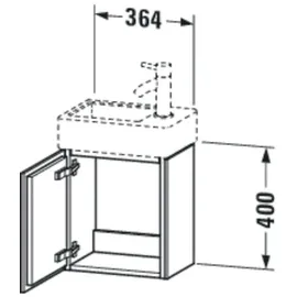 Duravit L-Cube 36,4x24,1x40cm, wd, Tür L, f Gr s-matt