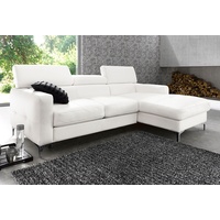 Ecksofa COTTA "Sammy" Sofas Gr. B/H/T: 226 cm x 92 cm x 105 cm, NaturLEDER, Recamiere rechts, ohne Bettfunktion-mit Kopfteilverstellung, weiß Leder-Ecksofas