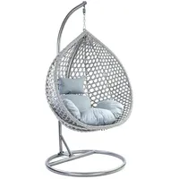 RAMROXX Luxus Hängesessel Style XXL Korb Gestell Grau mit