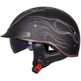 Halbschalenhelm Jet-Helm Helm mit ECE-Zertifizierung Rollerhelm Cruiser Chopper Skateboardhelm Antikollisionshelm Motorradhalbhelm mit Visier für Damen und Herren Erwachsene H,M