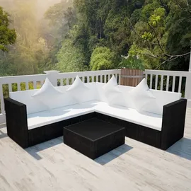 vidaXL Garten-Lounge-Set 4-tlg. schwarz 42895