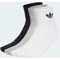 adidas Mid Crew Socken 3 Paar Weiß/Medium Grey Heather/Schwarz 37-39