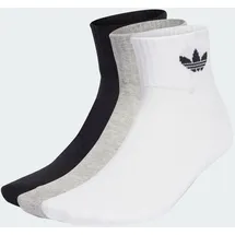 adidas Mid Crew Socken 3 Paar Weiß/Medium Grey Heather/Schwarz 37-39