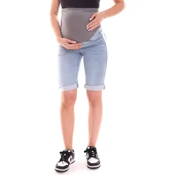 neun 9 monate Damen Umstands-Shorts bequeme Schwangerschafts-Shorts kurze Sommer-Hose 75347701 Blau/Grau - 36