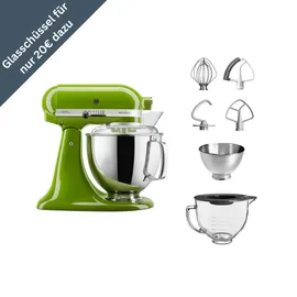 KitchenAid Artisan 5KSM175 Weiß Glasset mit Glasschüssel
