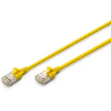 Digitus CAT 6a F/FTP 5 m Gelb Farbcodiert, Geschirmt, mehrdrähtig, mit Knickschutztülle 1 St.