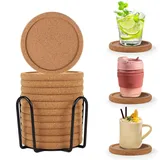 Kork Untersetzer Absorbierende HitzebestäNdige Runde Kork Untersetzer für die Meisten Tassen in Dem BüRo oder zu Hause (10pcs)