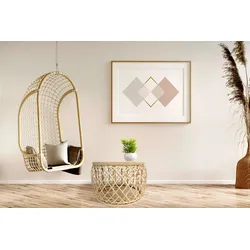 Beistelltisch KAYOOM "Rattan Tisch Massa 125, Beistelltisch mit Hingucker-Qualität", beige (natural), B:60cm H:40cm T:60cm, 100% Rattan, Leinen, Tische, Bohostyle, Handgemacht, Naturmaterial, zeitlose Erscheinung