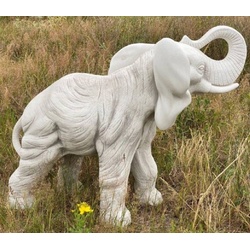 Casa Padrino Gartendeko Skulptur Elefant Grau 83 x 37 x H. 67 cm - Garten Deko Stein Figur - Garten Stein Skulpturen - Garten Deko Accessoires