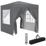 ComfortXL Pavillon, Grau, Metall, 200x240x200 cm, Sonnen- & Sichtschutz, Pavillons & Pergolas, Pavillons