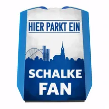 speecheese Parkscheibe Hier parkt ein Schalke Fan Parkscheibe in Vereinsfarben