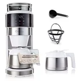 Barista Kaffeemaschine mit digitalem Touch-Display 800W weiß mit Mahlwerk + Isolierkanne
