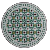 Casa Moro Gartentisch Mosaiktisch 60cm rund aus Marokko Mosaik Beistelltisch (Couchtisch Balkontisch Sofatisch), Kunsthandwerk aus Marokko braun|bunt|gelb|grün