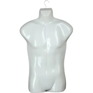 Amagogo Männliche Schaufensterpuppe Kleiderbügel Torso Schneiderpuppe für Einzelhandelsgeschäft Bekleidungsgeschäft, Weiß