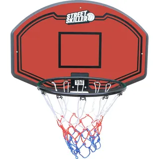 street skiller STREETSKILLER Basketballkorb mit Brett & Wandhalterung, inklusive Montagezubehör. für Kinder und Erwachsene, Innen- und Außenmontage rot/schwarz