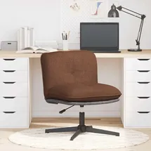vidaXL Bürostuhl Drehbar Stoff Braun