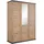 hom'in Drehtürenschrank Benton 154 x 209 x 60 cm Dunkelgrau/Eiche