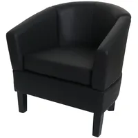 Mendler Lounge-Sessel HWC-O17 Kunstleder 72 x 72 x 60 cm Schwarz