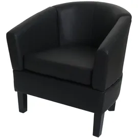 Mendler Lounge-Sessel HWC-O17 Kunstleder 72 x 72 x 60 cm Schwarz