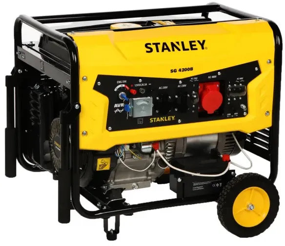 Stanley SG 4200B - Benzin Stromerzeuger - AVR - 4,3 kW - Dauerbetrieb 4,0 kW dreiphasig